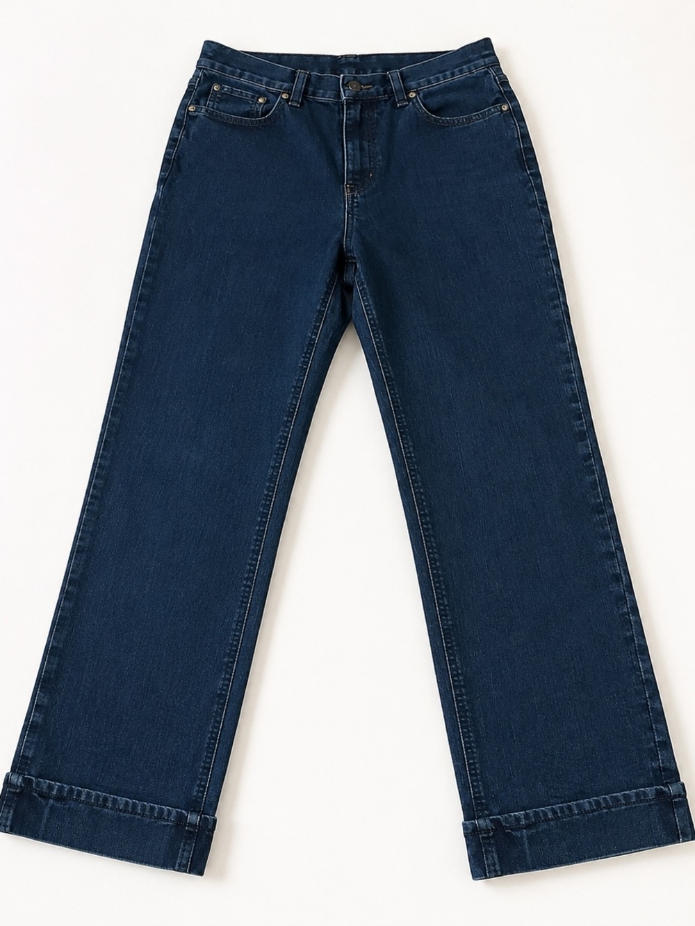 Santana Dark Wash Cuffed Crop Jeans Size 10